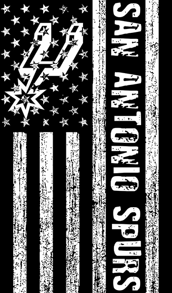 San Antonio Spurs Black And White American Flag logo vinyl decal